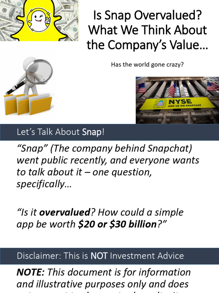 Snap Valuation: Overvalued Insights | PDF | Valuation (Finance ...