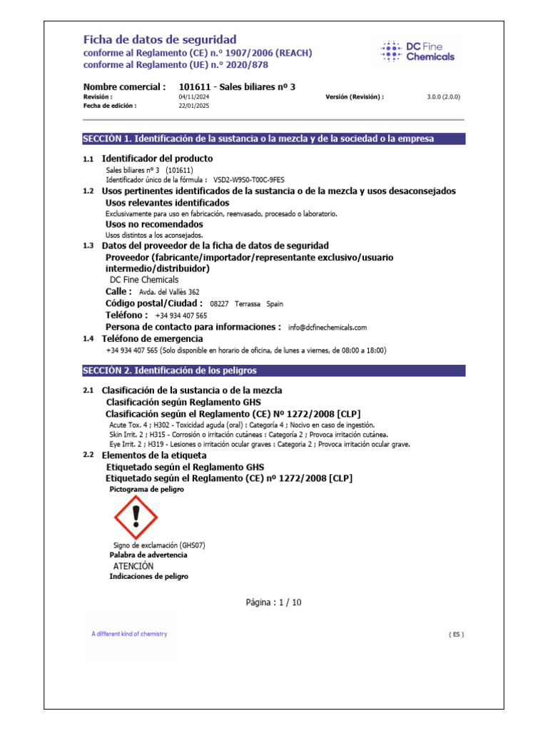 SDS Es | PDF | Especialidades Medicas | Lugar de trabajo