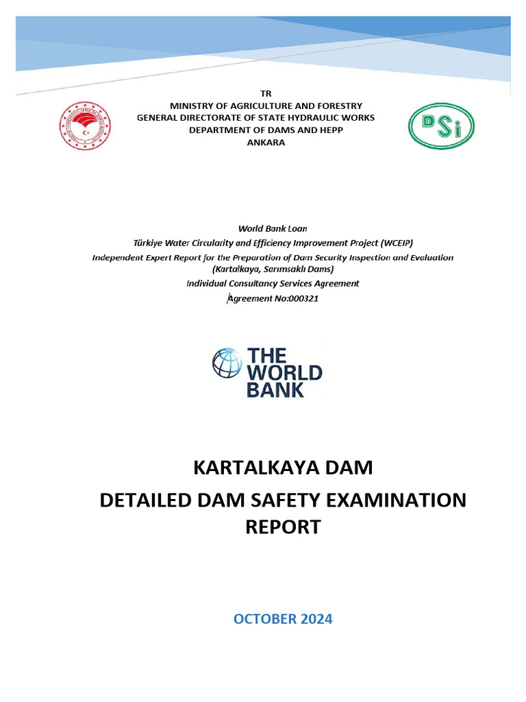 Kartalkaya Detailed Dam Safety Examination Report | PDF | Spillway | Dam