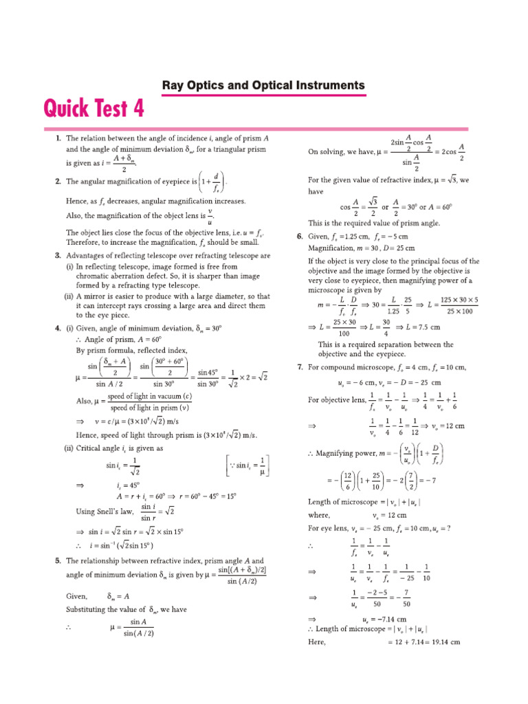 All in One 12TH CH 9 Quick Test 4 | PDF