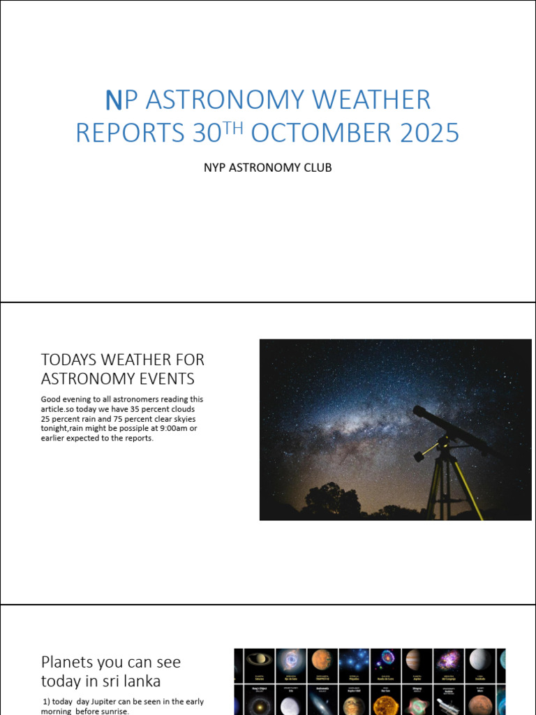 Astronomy Weather Report: Oct 30, 2025 | PDF