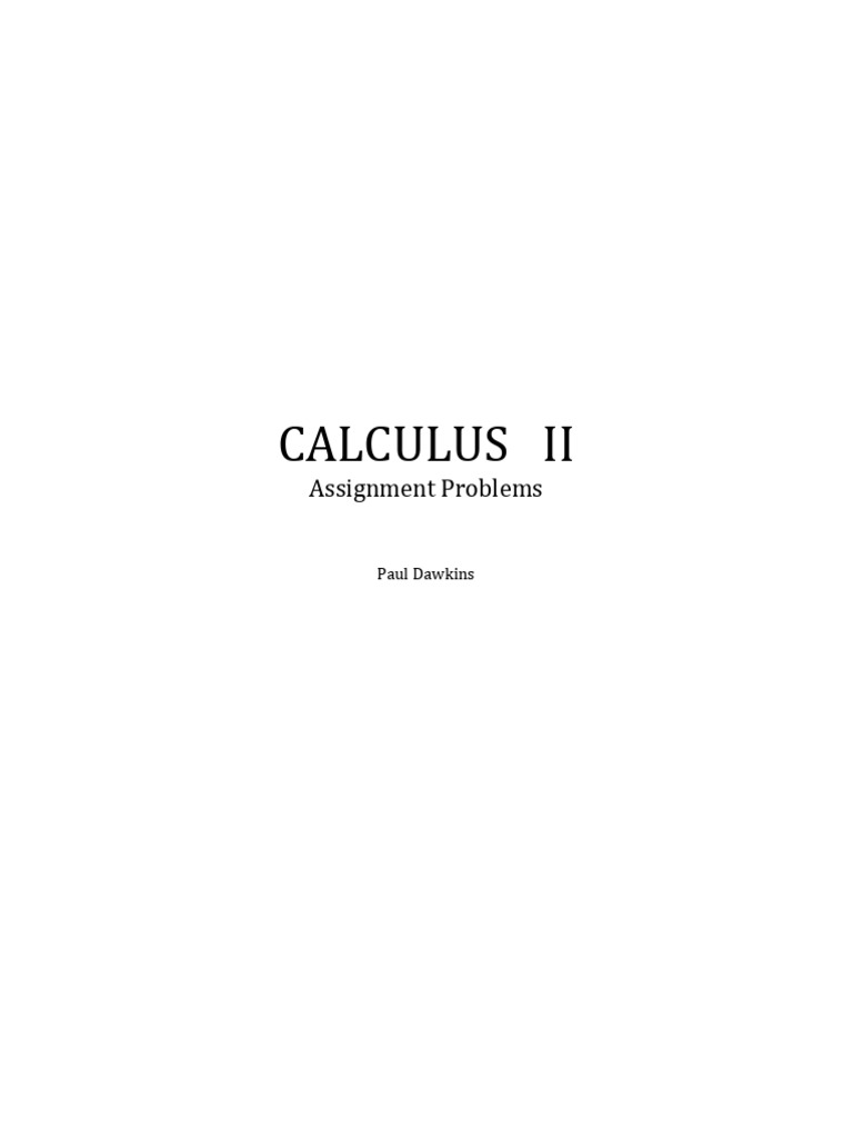 Calculus II Assignment Problems Guide | PDF | Integral | Curve