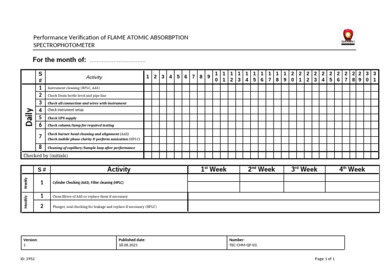 FLAME AAS Performance Verification Guide | PDF