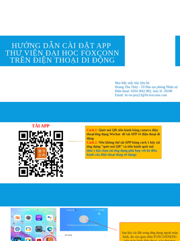 Huong Dan Cai Dat Su Dung App Foxconnedu | PDF