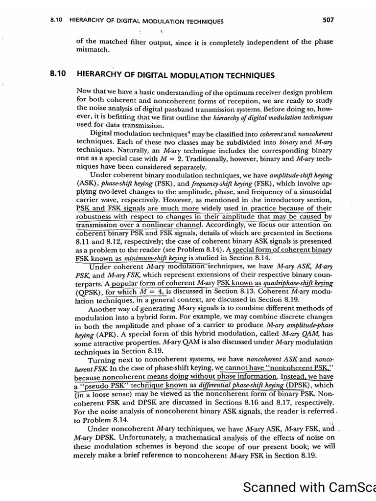 Digital Modulation Techniques & Baseband Transmission | PDF