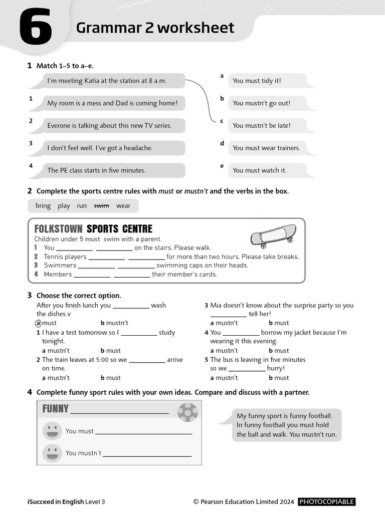 English Grammar: Must & Mustn't Rules | PDF