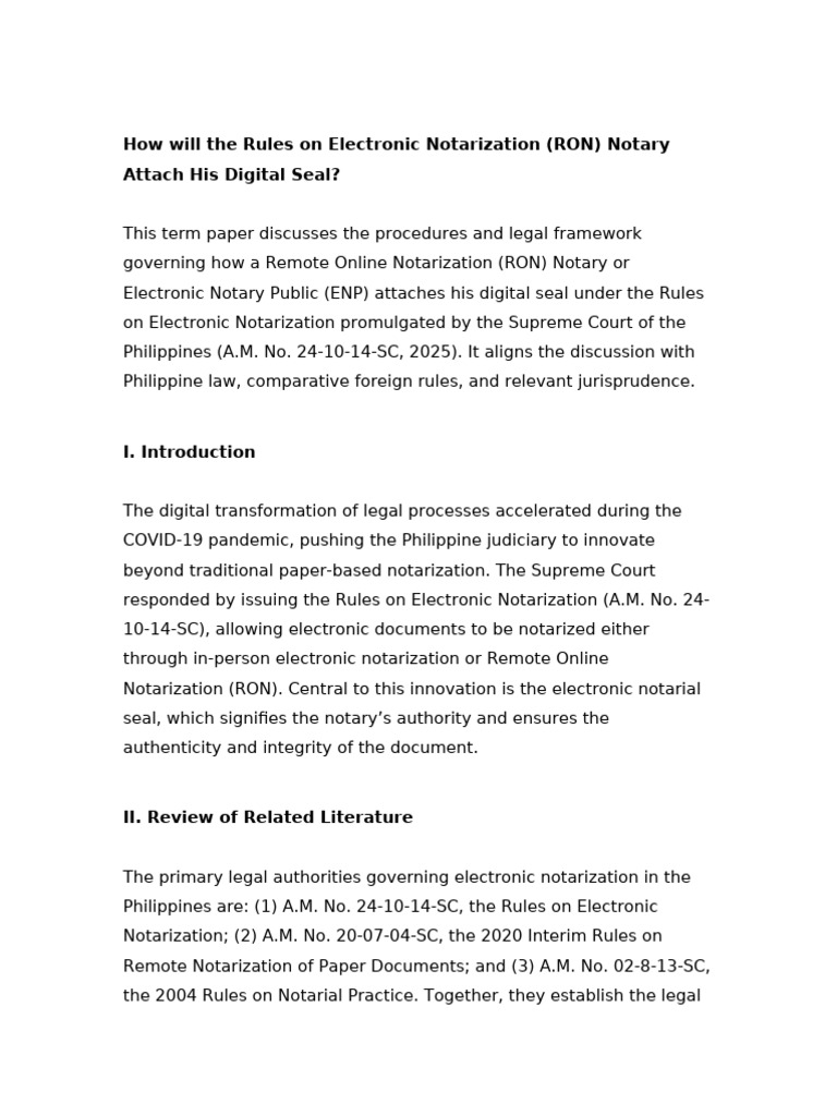 Attaching Digital Seals in RON Notarization | PDF | Notary Public ...