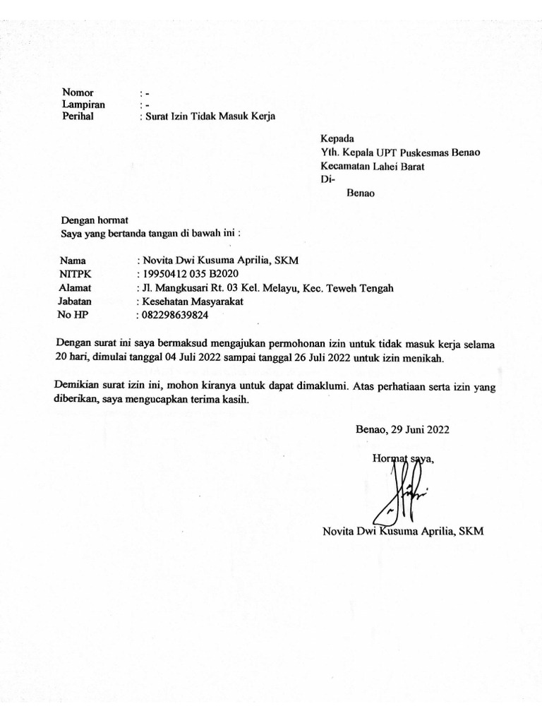 Surat Izin Novita | PDF