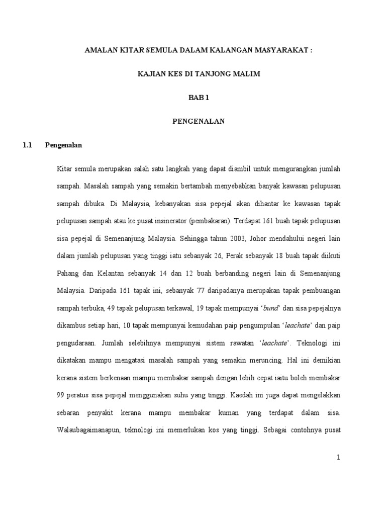 Tingkatan 3 kitar folio semula geografi Kerja Kursus Tingkatan 3 kitar folio semula geografi Kepentingan Kitar
