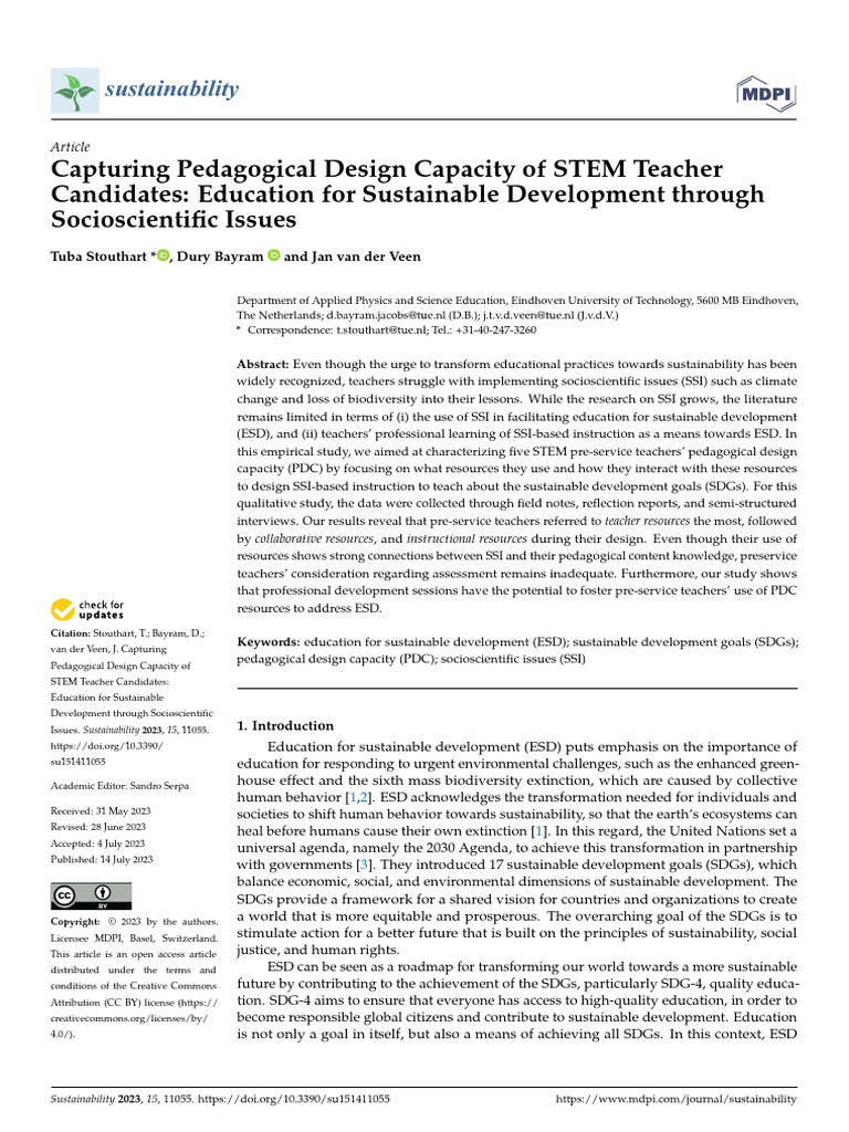STEM Teacher Candidates' Design Capacity | PDF | Sustainable ...