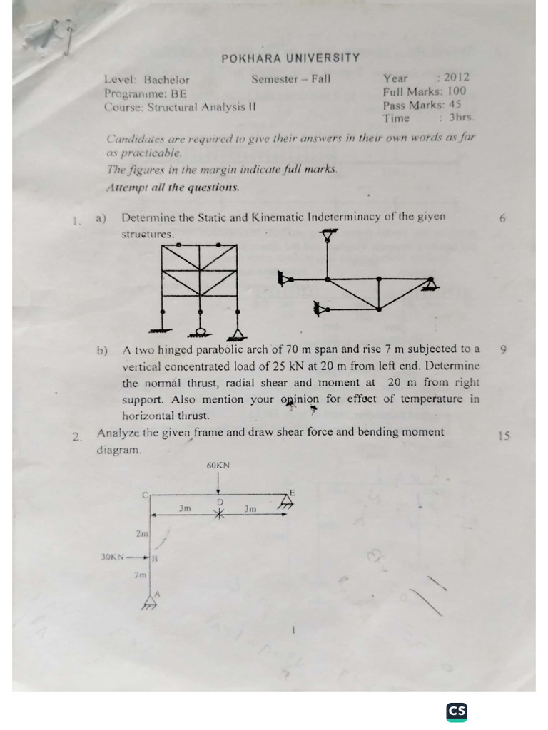 Structural Analysis II 1 | PDF