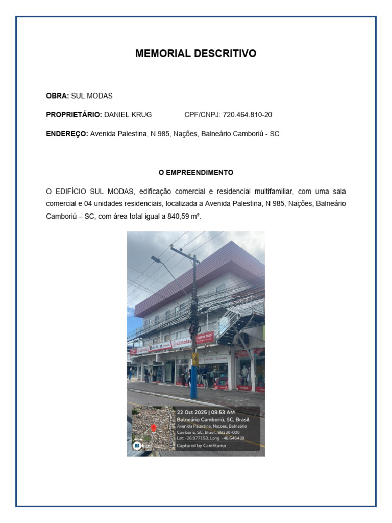 Memorial Descritivo da Obra Sul Modas | PDF | Elementos arquitetônicos ...