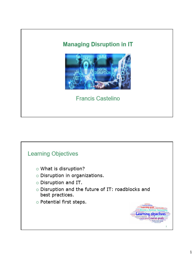 11 Managing Disruption in IT | PDF | Outsourcing | Innovation