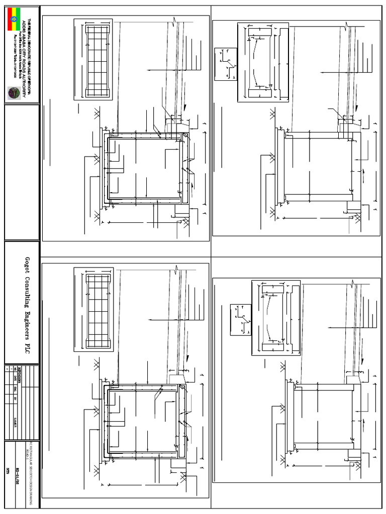 RC Rectangular Side Ditch Design Drawing | PDF | Road | Precast Concrete