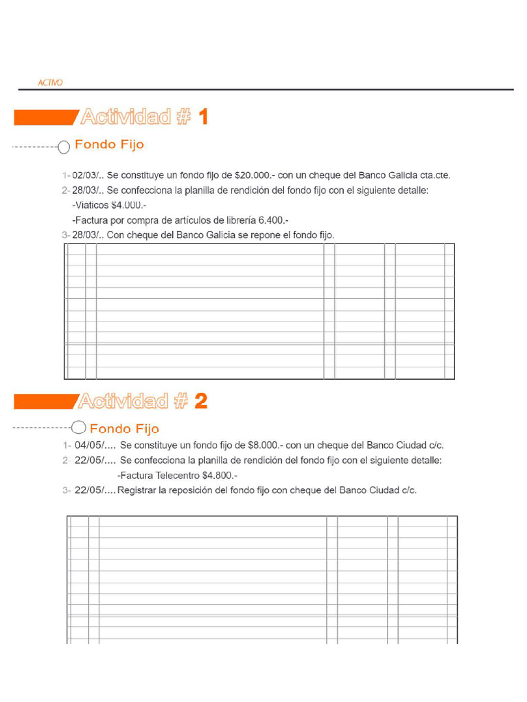 Actividad Optativa Repasa Caja y Bancos | PDF