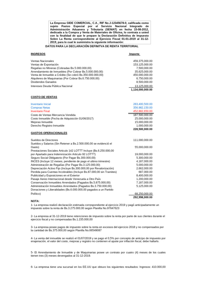 Islr Caso5 | PDF | Impuesto sobre la renta | Impuestos