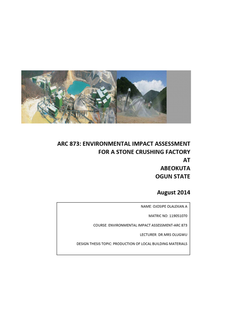Arc 873 Environmental Impact Assessment | PDF | Environmental Impact ...