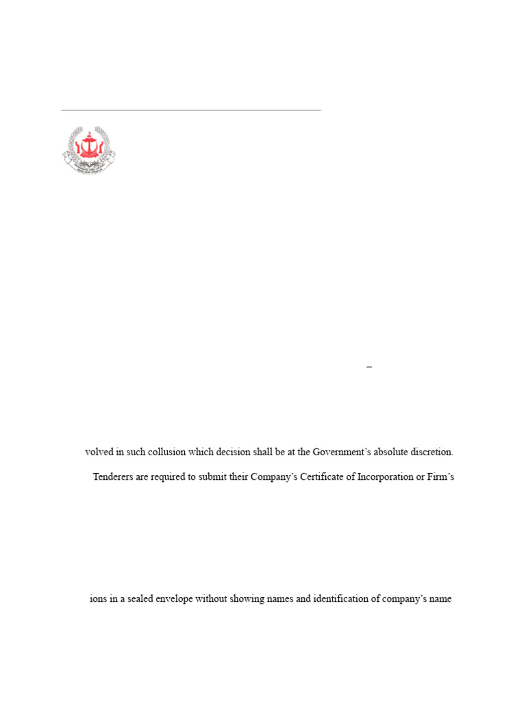 Brunei Tender Submission Guidelines | PDF | Government | Common Law