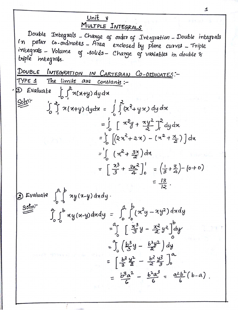 Multiple Integral Pdf