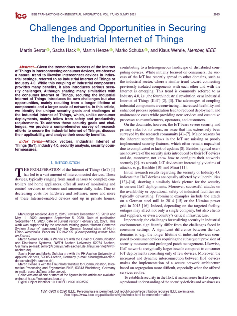 Securing the Industrial IoT: Challenges & Solutions | PDF | Internet Of ...