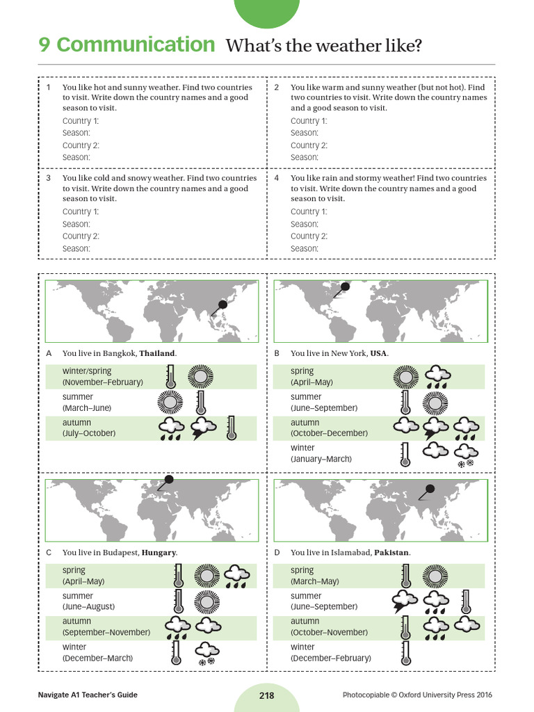 Weather Preferences and Travel Guide | PDF | Atmosphere | Physical ...