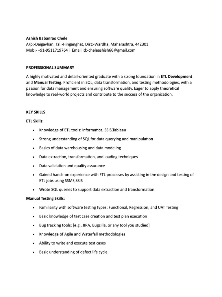 Testing Resume | PDF
