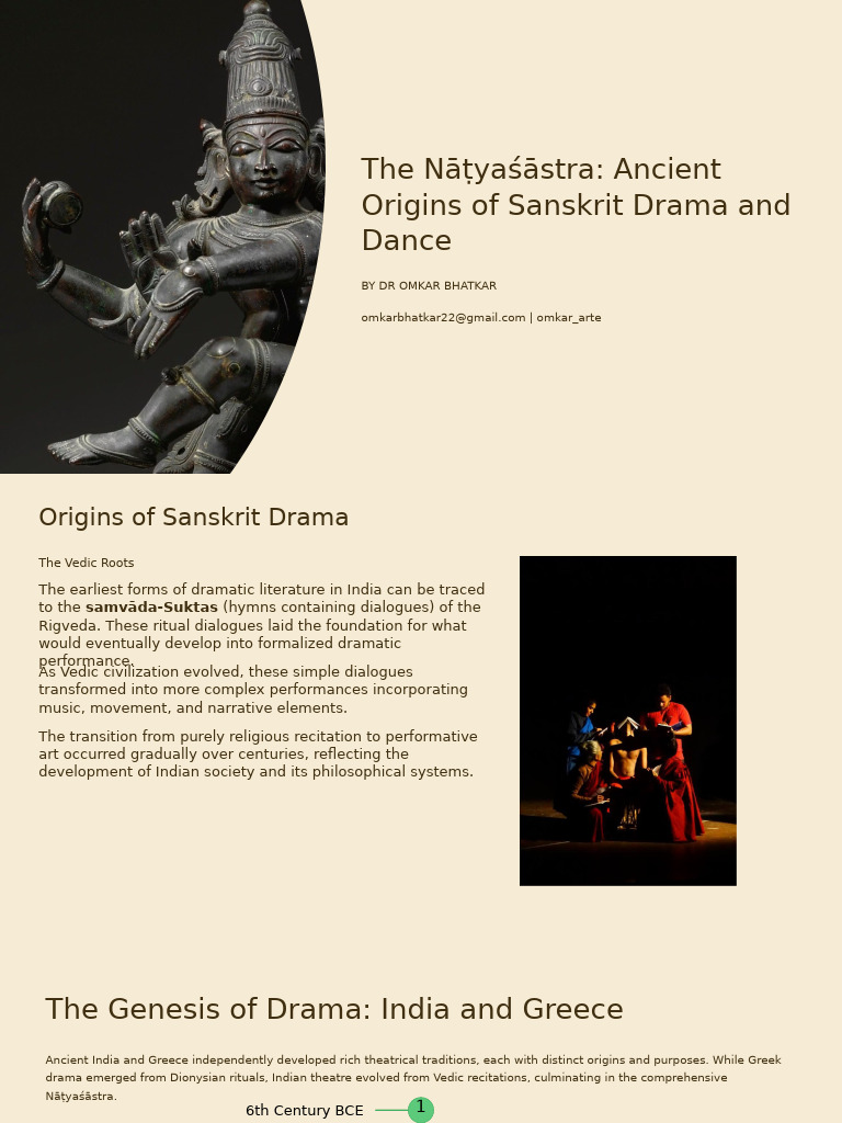 Origins of Sanskrit Drama and Dance | PDF | Vedas | Theatre