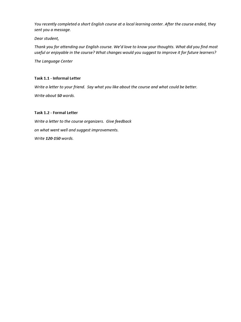 Writing Mock CEFR | PDF