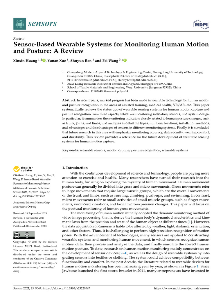 Wearable Systems for Motion Monitoring | PDF | Wearable Technology ...