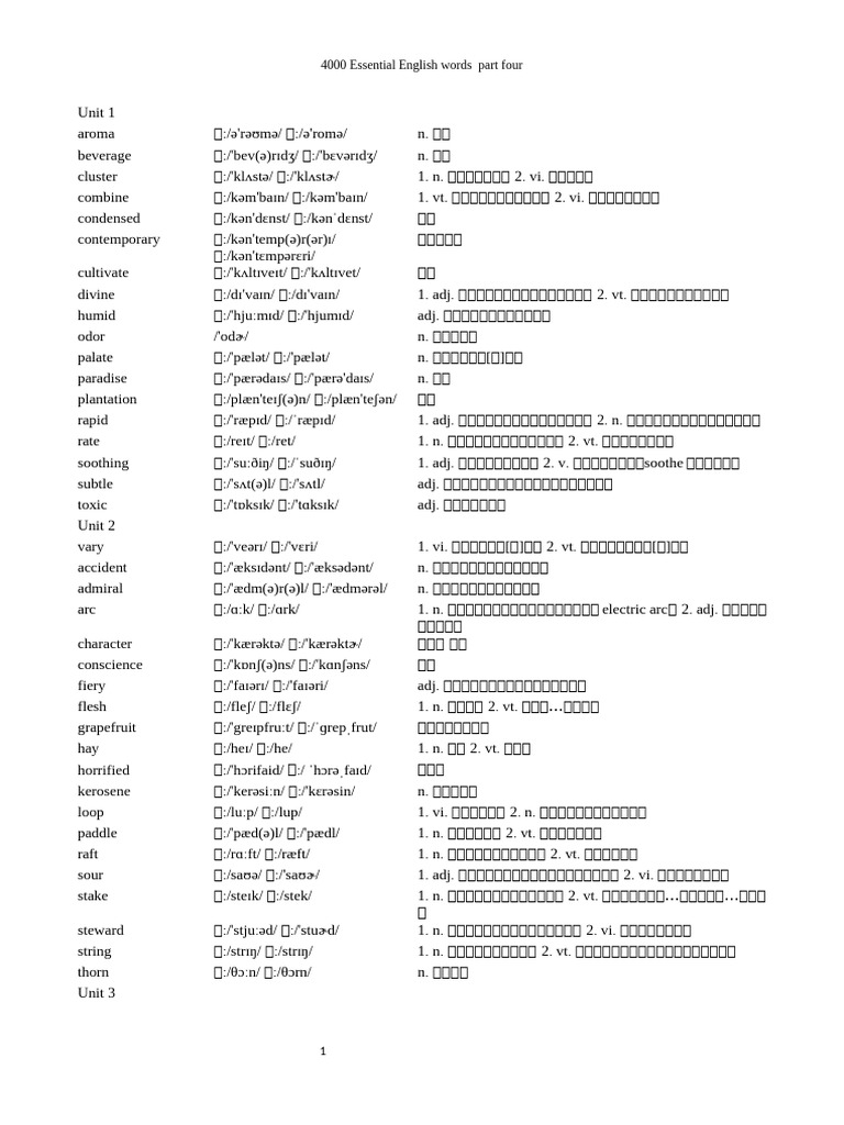 4000核心词汇第四部分| PDF