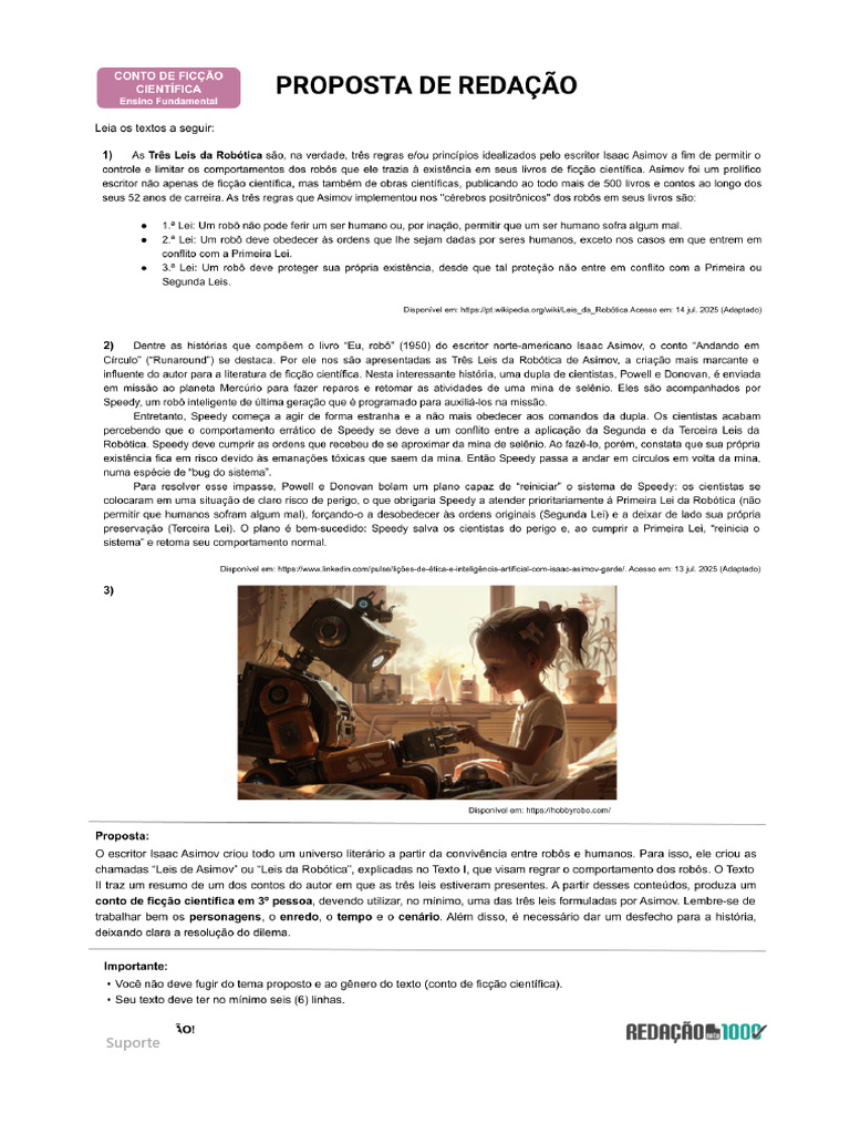 Proposta Redação 8 Ano Manhã | PDF