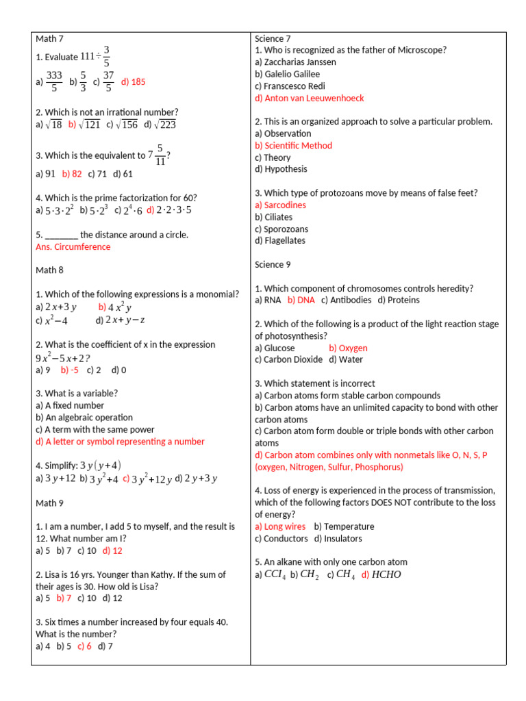 General Questions | PDF | Carbon | Atoms