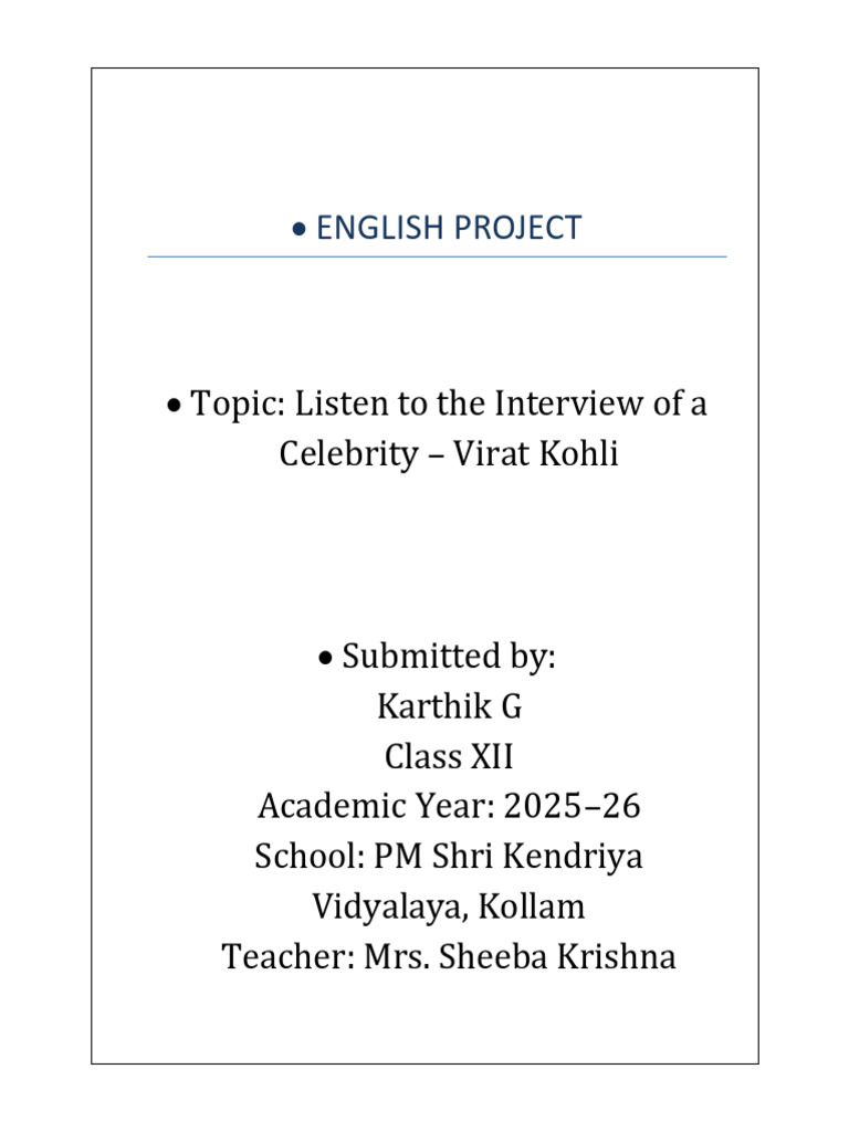 Virat Kohli Interview Analysis Project | PDF | Leadership