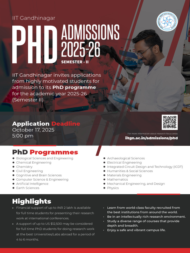 PHD Admission 2025 26 Semester II 14102025 | PDF