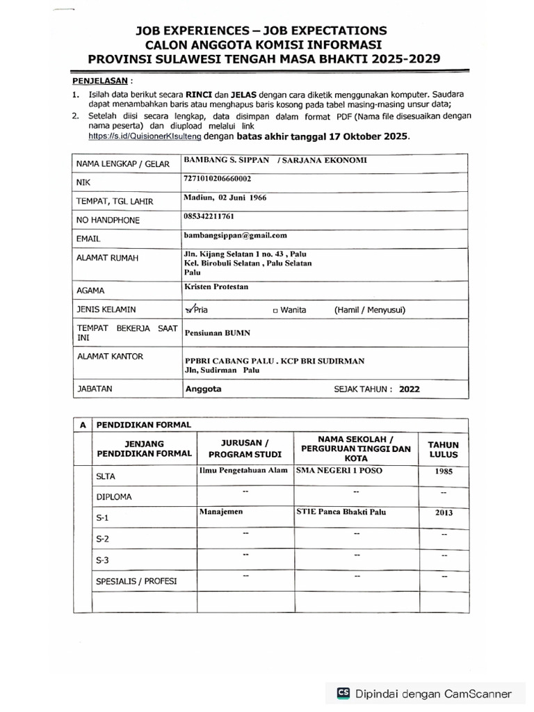 Job Experiences - Job Expectations - Bambang S Sippan | PDF