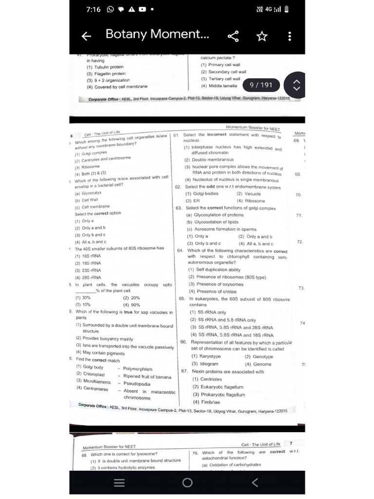 Botany Question | PDF