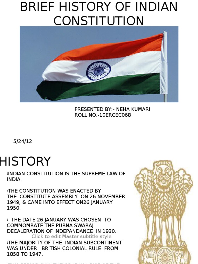 Brief History of Indian Constitution | PDF | Social Institutions ...