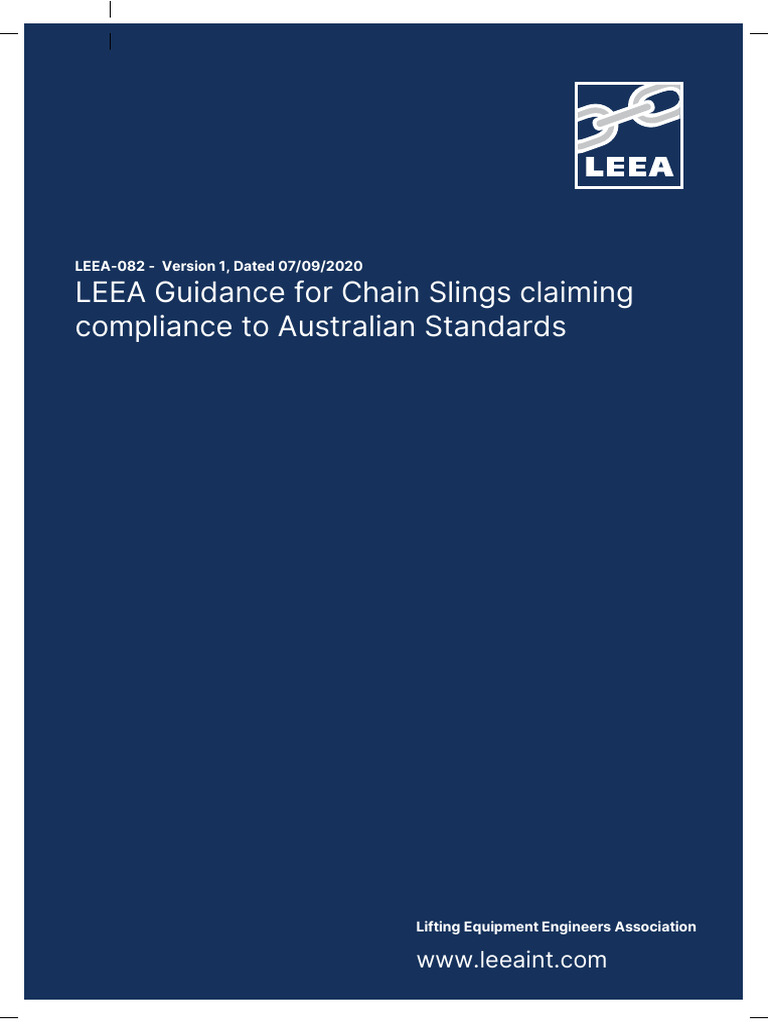 LEEA Guidance on Chain Sling Standards | PDF | Regulatory Compliance
