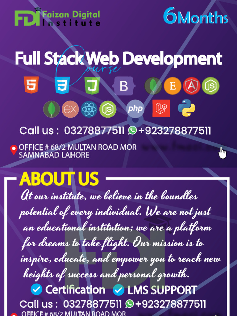 Full Stack Web Outline - Fdi | PDF | J Query | Bootstrap (Front End ...
