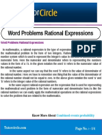 Word Problems Rational Expressions