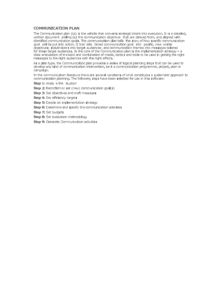 Communication Plan | PDF | Language Arts & Discipline | Foreign ...