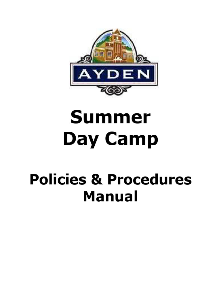Summer Day Camp Policies Manual | PDF | Child Abuse | Camping