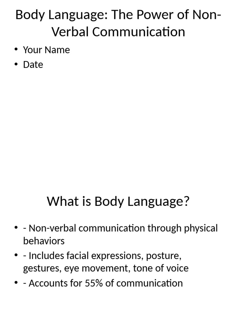 Body Language Presentation Pdf