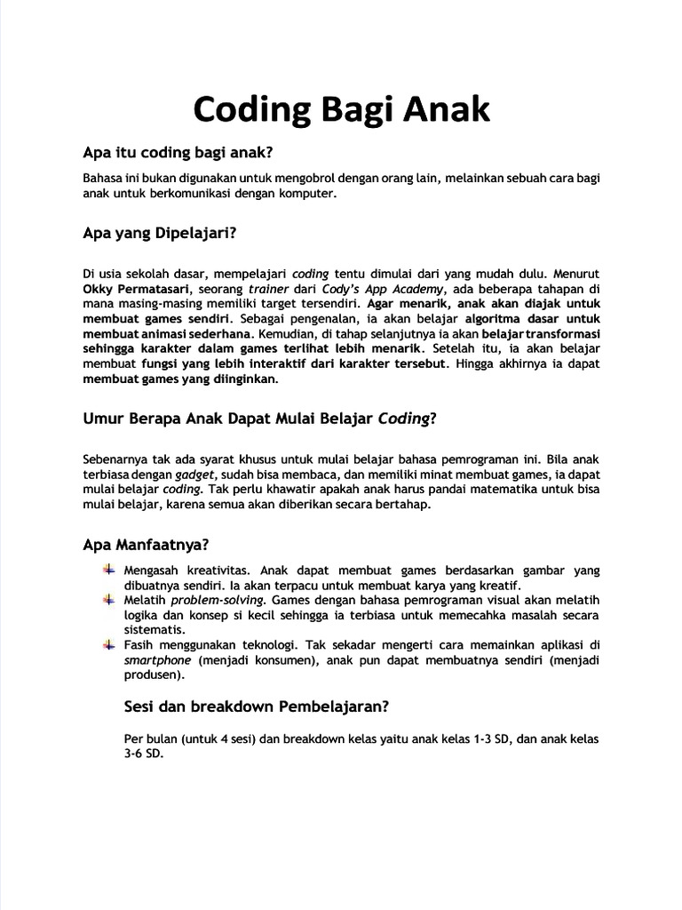 PDF Coding Bagi Anak Compress | PDF