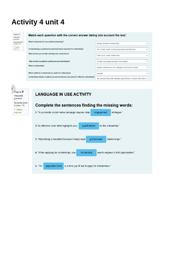 Activity 4 Unit 4 - NOTA 4.8 | PDF