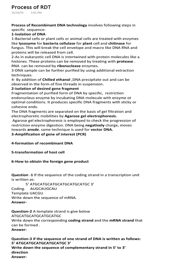 Process of RDT | PDF