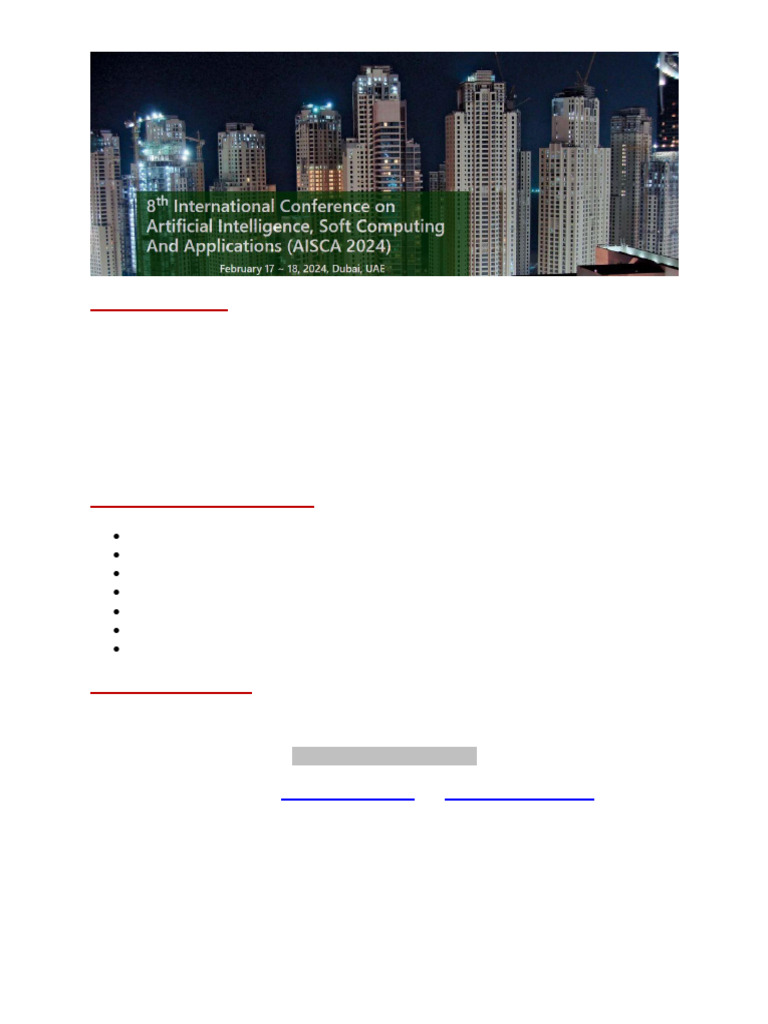 AISCA 2024: AI & Soft Computing Conference | PDF