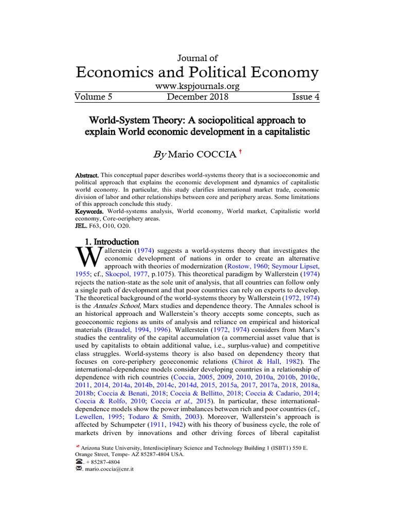 World System Theory A Sociopolitical App | PDF | World Systems Theory ...