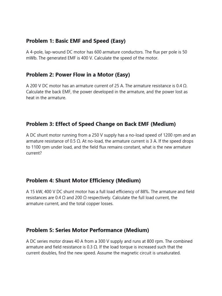DC Motor Problems | PDF