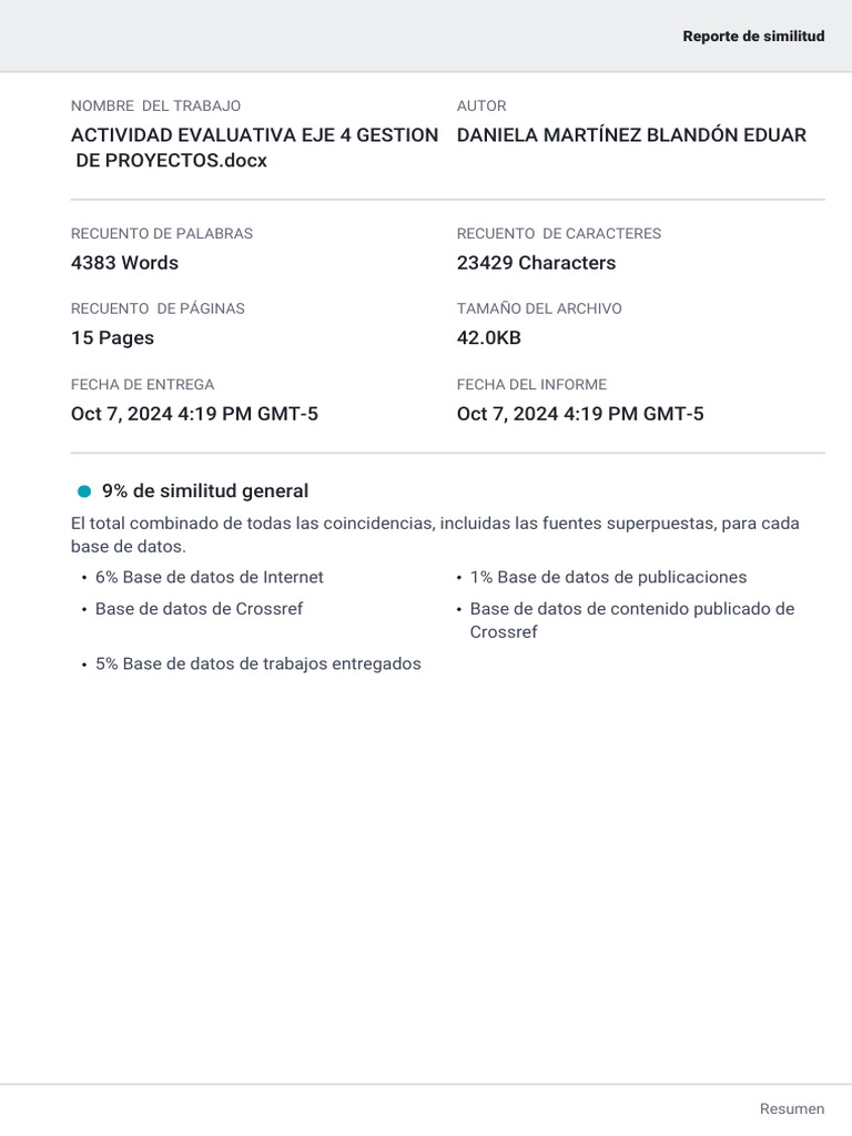 ACTIVIDAD EVALUATIVA EJE 4 GESTION DE PROYECTOS - Docx - DANIELA ...